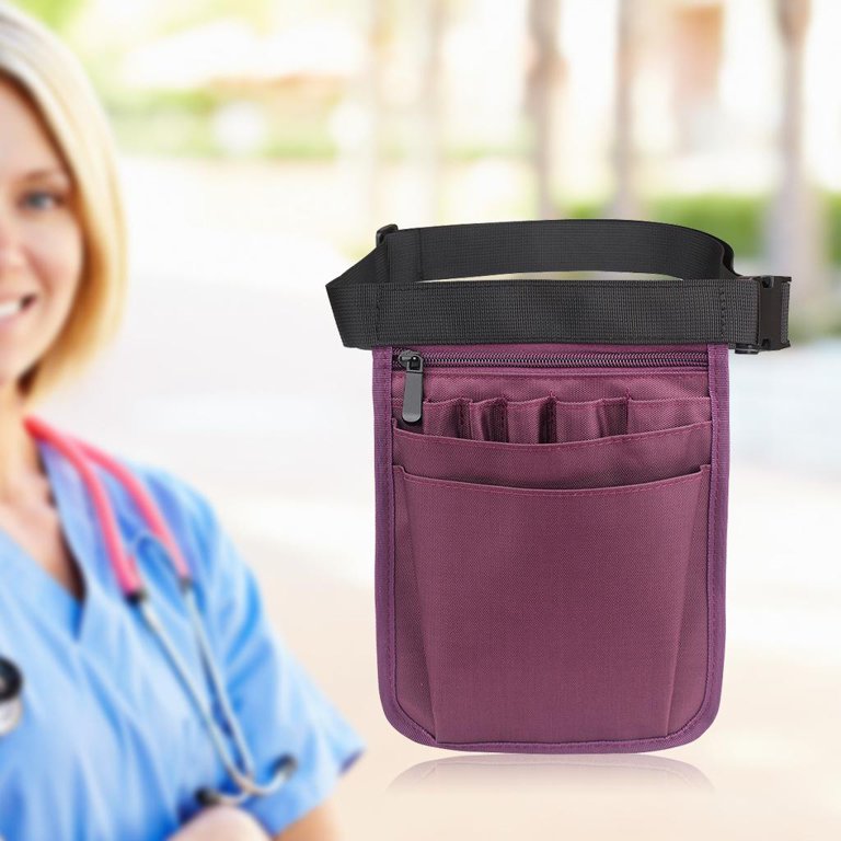 Nurse Fanny Pack, Multi-Compartment Nurse Bag Nursing Pocket Organizer Belt Nursing  Accessories Pouch Waist Pack for Nurses,Purple 