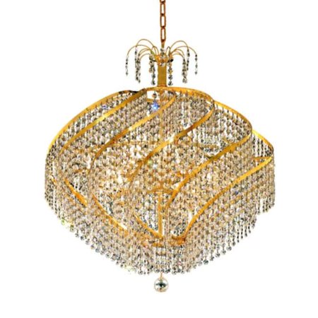 UPC 842814129887 product image for Elegant Lighting Value Spiral 15LT Gold Chandelier - V8052D26G/SS | upcitemdb.com