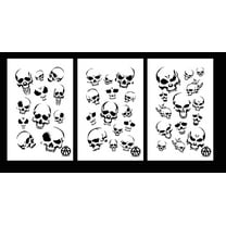 Mylar Camo Skull Gun Painting Stencils Camouflage for cerakote 3 Pack Skulls Set