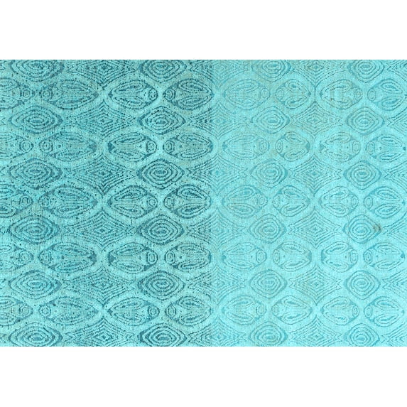 Ahgly Company Indoor Rectangle Abstract Light Blue Modern Area Rugs, 8' x 10'