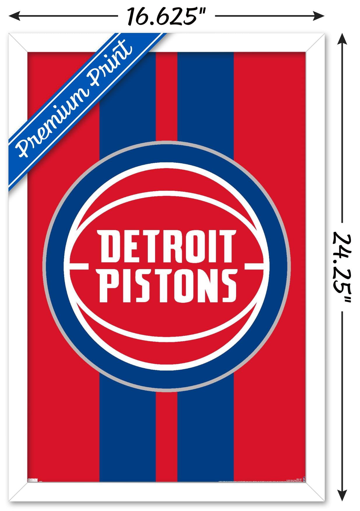 NBA Detroit Pistons - Logo 20 Wall Poster, 14.725" x 22.375", Framed