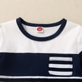 thumbnail image 3 of JCCXIN Baby Boys Outfit Sets 2 Piece O-Neck Striped Shirt And Solid Color Shorts Casual Summer Clothes Sets Toddlers Comfortable Playwear Birthday Dailywear, 3 of 5
