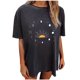 thumbnail image 2 of ICHUANYI Clearance Women's Vintage Sun And Printed Pattern Casual Short Sleeve Tops Blouse(Dark Gray, S) ICHUANYI WER2023080700857, 2 of 8