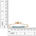 thumbnail image 2 of Gem Stone King 2.68 Ct Blue Apatite Blue Created Sapphire 18K Rose Gold Plated Silver Tennis Bracelet for Women, 2 of 3