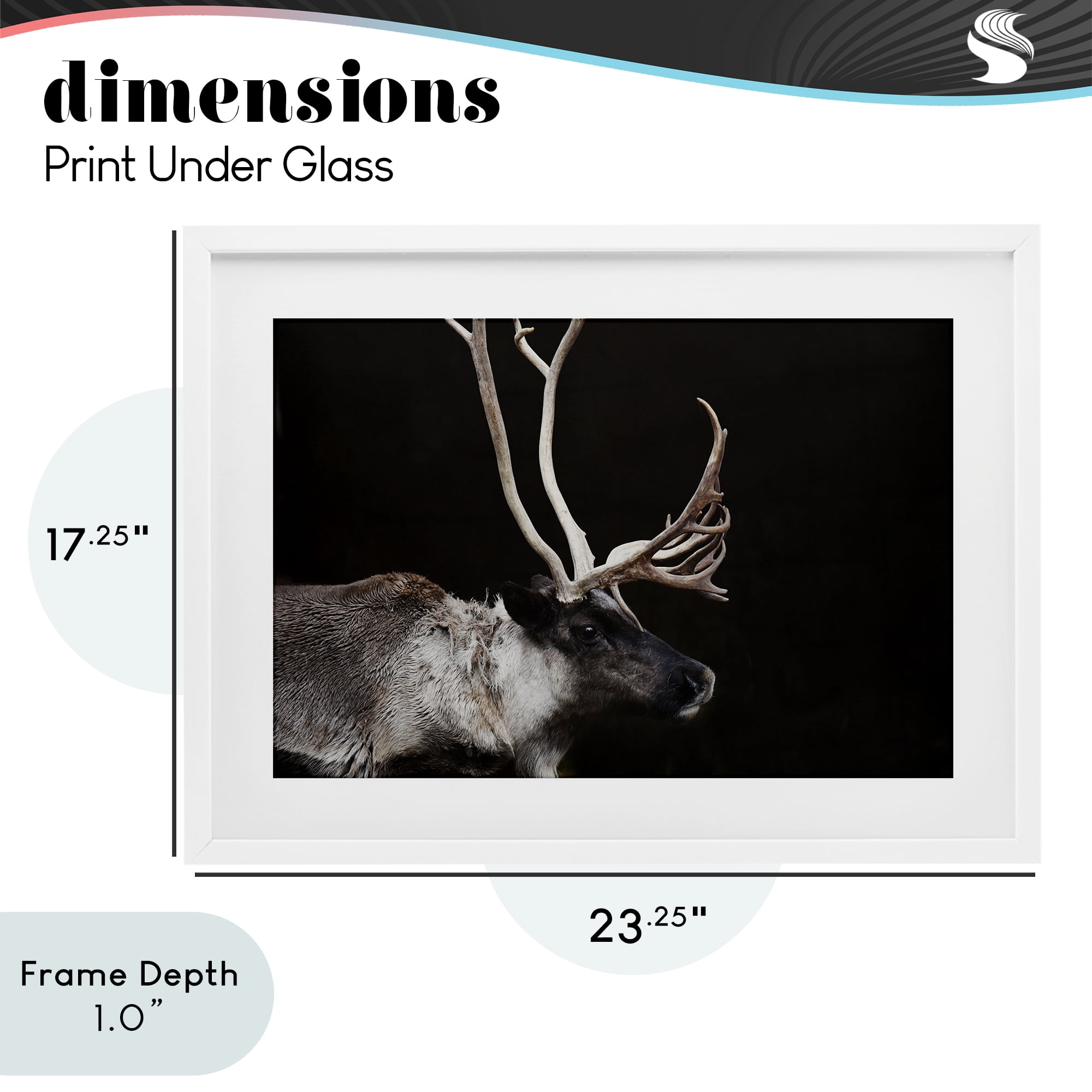 Stupell Industries Dark Reindeer at Night White Framed Print Under Glass, design by Amy Carroll