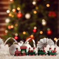 thumbnail image 4 of HCTSHG Home Decor Santa Ornament Christmas Wooden Train, Mini 4- Section Train Toy with Snowman and Train Rail Model Toy Set for Kids Christmas Party Decoration, 4 of 8