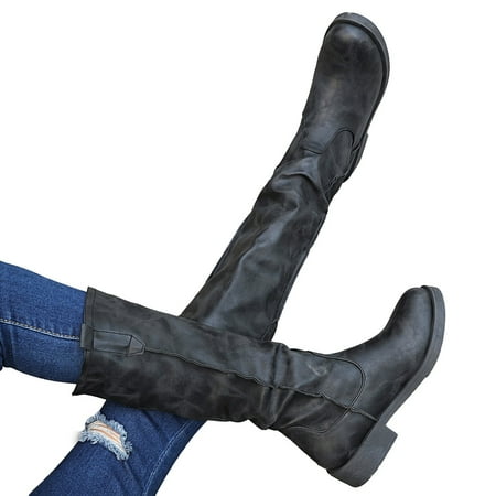 

Women s Cowboy Boots Knee High Boots Comfortable Zipper Women s Knee High Boots Stylish Round Toe Riding Boots with Side Zipper for Fall and Winter Wear for Women Combat Boots