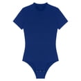 thumbnail image 5 of Alvivi Men's Short Sleeve Press Button Crotch Shirt Bodysuit Undershirts Leotard Top Jumpsuit Blue XXL, 5 of 7