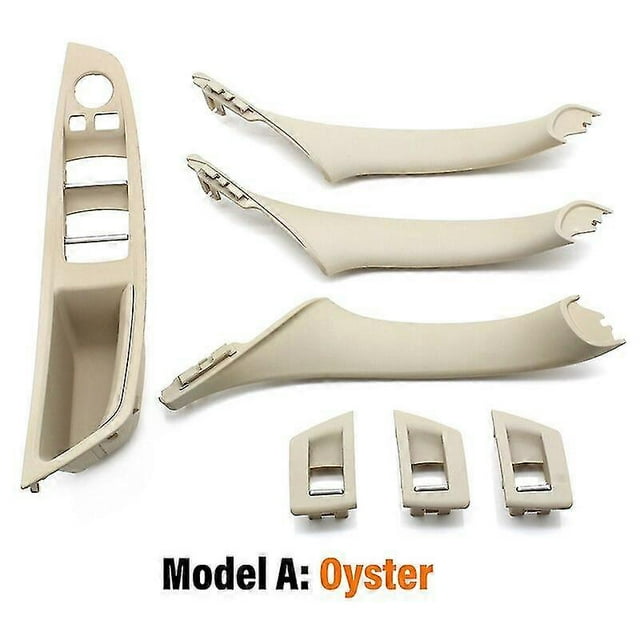 Cubierta de manija de puerta interior de coche, color beige y negro, de carbono, para BMW Serie 5 F10 F11 F18 2009-2017, volante a la izquierda, s202412246378