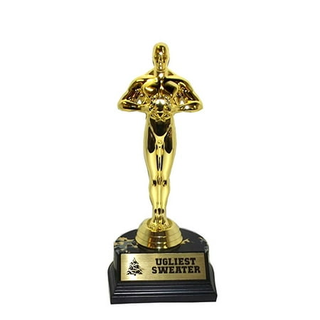 Ugliest Christmas Jumpers Aahs Engraving Christmas Sweater Award Party Trophies, 7 inches (