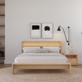 thumbnail image 2 of Gael 3 Piece Queen Size Bedroom Set with Slatted Bedframe, Headboard with Integrated Light, 1 Nightstand, 2 of 7