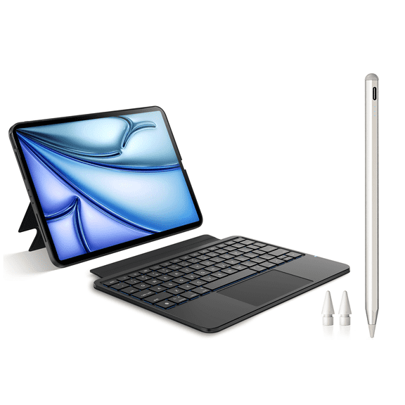Pekarejue Detachable Keyboard Case with Trackpad   Stylus Pen Compatible with iPad Air 11-inch M4 M3 M2 & iPad Air 5th 4th & iPad Pro 11 inch (2018-2022), Black