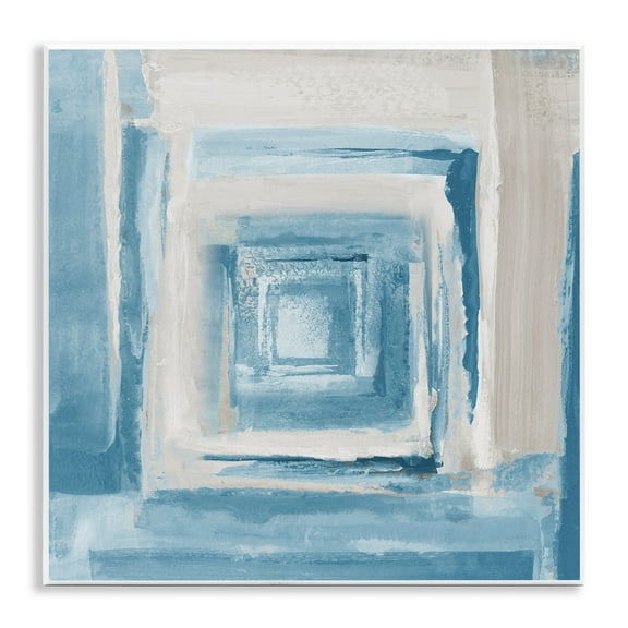 Stupell Industries Blue & Beige Squares Abstract Painting Unframed Art Print Wall Art, 12 x 12