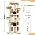 thumbnail image 5 of Globlazer 84" Multilevel Large Corner Cat Tree Tower for Indoor Cats with 2 Condos, 3 Hanging Baskets & 8 Scratching Posts, Beige, 5 of 8