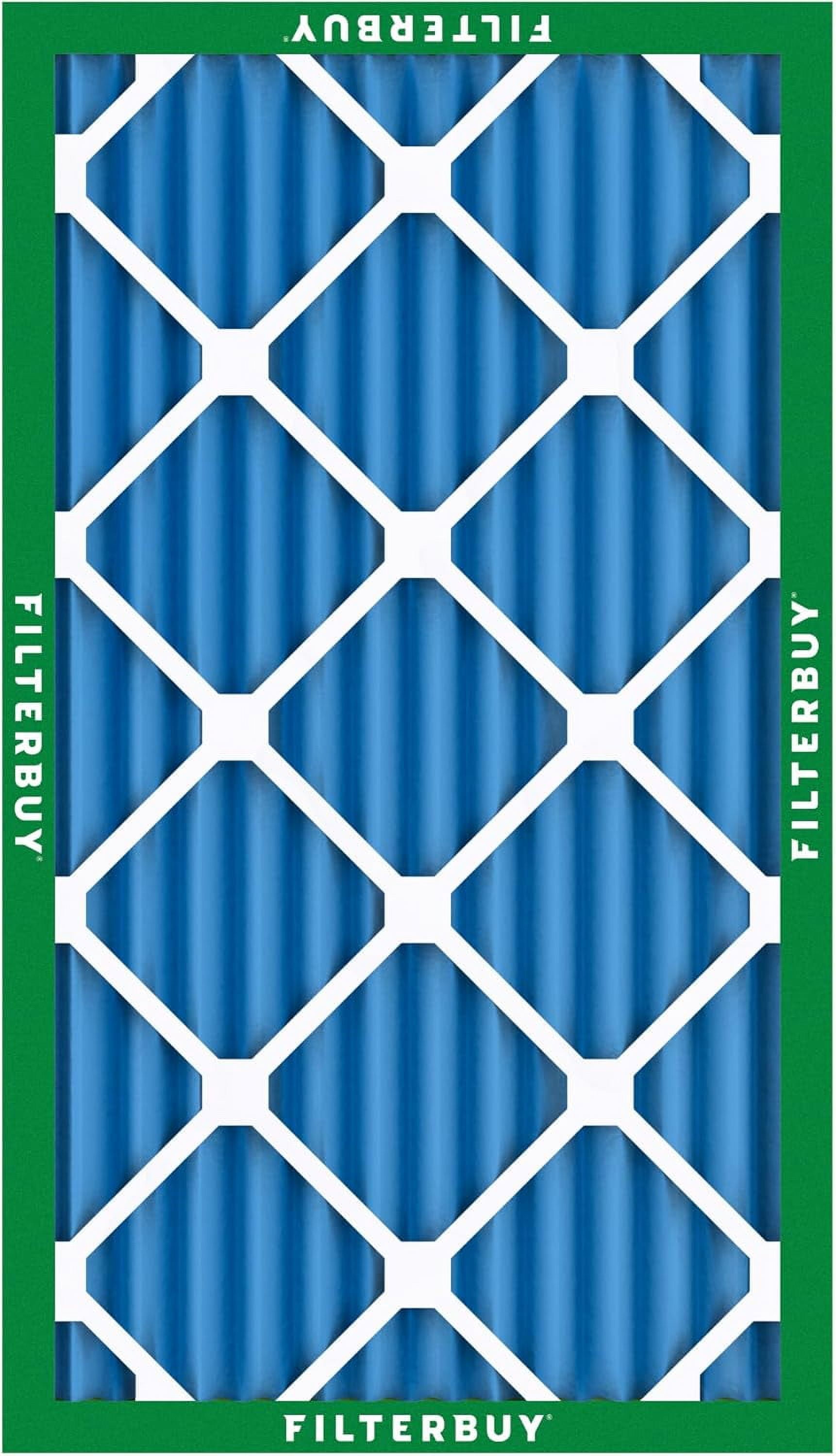 Filterbuy 16x25x2 Air Filter MERV 13 Smoke Defense, Pleated HVAC AC Furnace Filter Replacement, 2-Pack