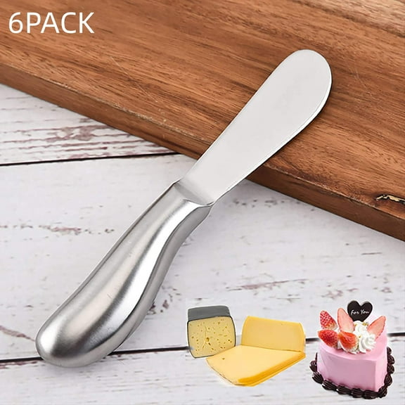 Casewin Spreader Knife Set 6-Piece Butter Knife Stainless Steel Cheese Knife Set Small Bread Cream Knives