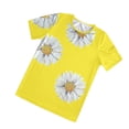 thumbnail image 3 of Qarigey Camiseta de mujer Camiseta de manga corta estampada Blusa corta estampada casual suelta Prendas para la parte del cuerpo Amarillo XXL, 3 of 6