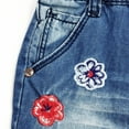 thumbnail image 6 of Kidscool Space Baby Girls Easy Diaper Changing Snap Legs Flower Embroidered Denim Overalls,Blue,9-12 Months, 6 of 7