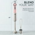 thumbnail image 5 of Dash Chef Series Immersion 5 Speed Stick Blender - Stainless Steel Blades -Whisk Attachment, Pink, New, 5 of 5