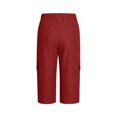 thumbnail image 5 of JGGSPWM Cargo Capri Pants for Women High Waisted Relaxed Fit Elastic Waist Casual Capris Trousers Solid Color Cropped Pants Red XXL, 5 of 6