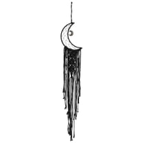 Uxcell Moon Star Dream Catcher Decor, 35" Macrame Woven Wall Hanging, Black