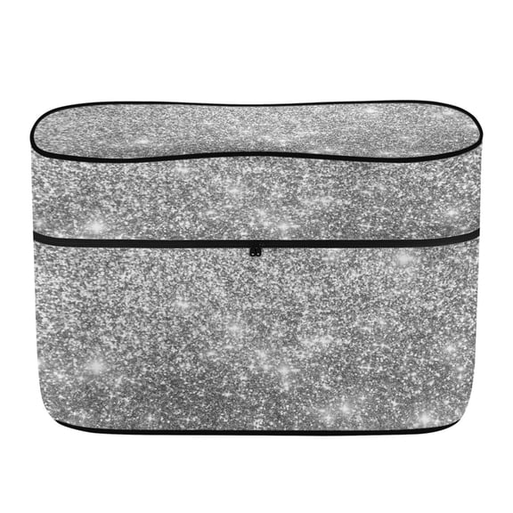 Psesaysky Silver Glitter Pattern RV Trailer Propane Tank Cover for, Easy to Install RV Propane Tank Cover with Polyester Waterproof Dual Propane Tank Protective Cover for Camping