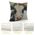 thumbnail image 4 of Shiartex Pillow Covers Abstract Funny Animal Cow with Flower Wreath Throw Pillow Covers Farm Animal Pillow Case Square Pillowcase Cushion Cover for Home Sofa Couch Car Decoration White, 4 of 5
