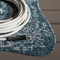 thumbnail image 3 of SAFAVIEH Courtyard Darin Botanical Indoor/Outdoor Area Rug, Turquoise, 8' x 10' Scalloped, 3 of 13