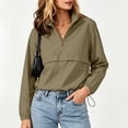 thumbnail image 6 of Qiggri Womens Windbreaker Lightweight Jackets Hooded Quarter Zip Pullover Windproof Waterproof Rain Coats Hiking Casual Outdoor Pockets Fall 2026 M, 6 of 8