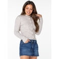 thumbnail image 4 of Celebrity Pink Women's and Women's Plus Mockneck Button Front Cardigan, Sizes XS-4X, 4 of 14