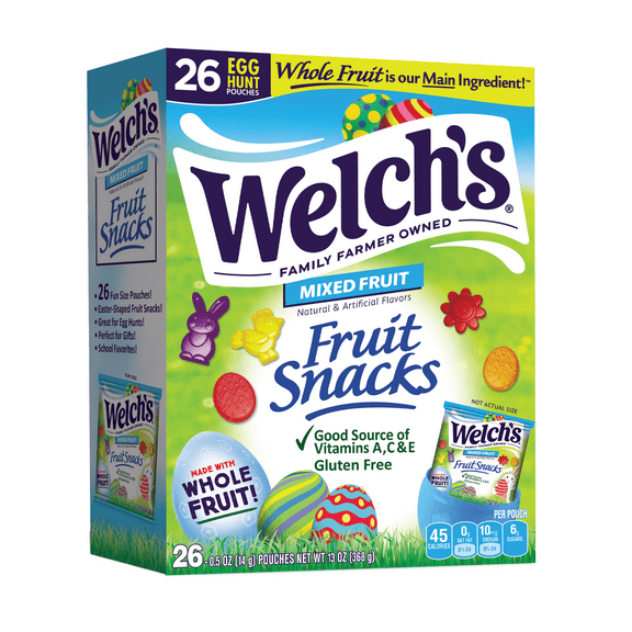 Welch's Fruit Snacks Easter Mixed Fruit Gluten-Free Soft Fruit Snacks, 13 oz, 26 Count