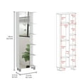 thumbnail image 3 of Bathroom Storage Cabinet Urano Mirror Linen Cabinet, Four Interior Shelves, Five External Shelves -White,Bathroom Vanity, 3 of 7