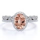 thumbnail image 1 of JeenMata Anillo de Boda Nupcial Asequible de 1,75 Quilates con Morganita y Moissanita de Corte Ovalado Engastado con Anillo de Compromiso y Alianza de Boda en Oro Blanco de 18 K sobre Plata, 1 of 6