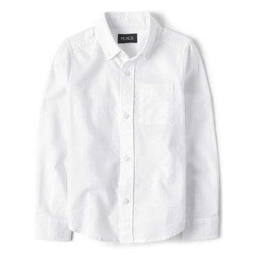 The Children's Place Boys Uniform Long Sleeve Oxford Button Up Shirt, Sizes XS-XXL