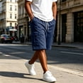 thumbnail image 2 of Dwellite Men's Cargo Shorts Drawstring Breathable Comfy Casual Outdoor Shorts for Hiking Gym Workout with Pockets Navy S, 2 of 7