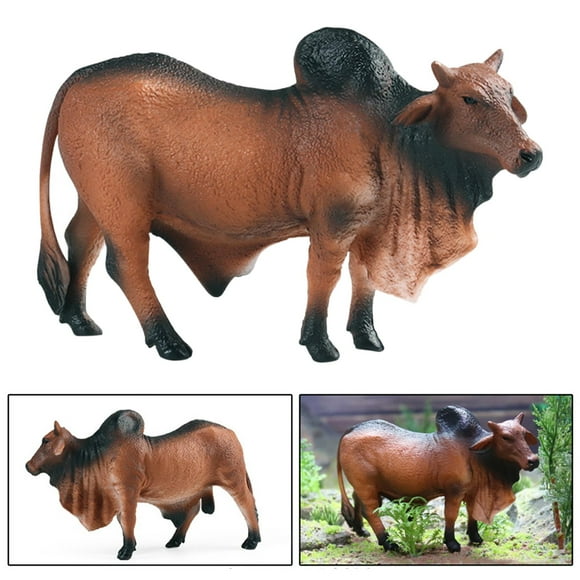 Simulación Vacas Juguetes Figuras Aprendizaje Educación Juguete Granja Animal Juguetes Playset Modelo de Ganado para Estantería Gabinete Decoración Marrón G-1pc Macarena Figuras de vaca