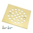 thumbnail image 1 of Juego de tapa de desagüe de ducha 4-1/4", 1 pieza de tapa de desagüe cuadrada atornillable de acero inoxidable 304 con tornillo para suelos de baño, jardines paisajísticos, pasarelas y patios, dorado, 1 of 6