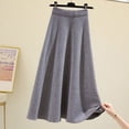 thumbnail image 6 of PIKADINGNIS Spring Womens Black Long Skirt Casual Solid Color Knitted High Waist Skirts Women Korean Fashion Mid-Length Skirt, 6 of 6