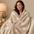 thumbnail image 5 of Ltvvegg Gray Christmas Throw Blanket, Blue Ball Holiday Pattern, Soft Reversible Fleece 40"x28" Winter Blanket for Couch Bed, Cozy Christmas Decor, 5 of 6