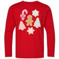 thumbnail image 3 of Inktastic Gingerbread Cookies and Christmas Candy Long Sleeve Youth T-Shirt, 3 of 5