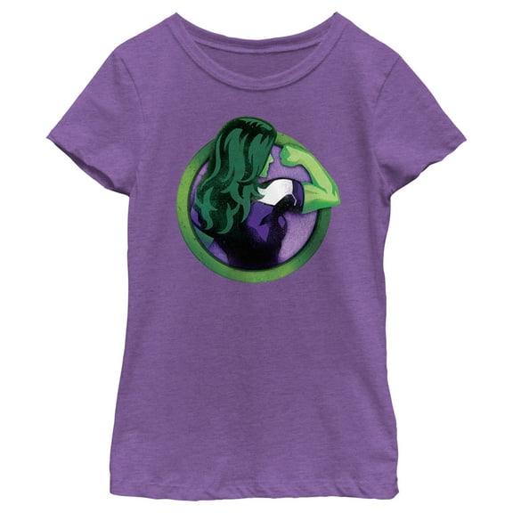 Girl's She-Hulk: Attorney at Law Flex Icon  Graphic Tee Purple Berry Medium