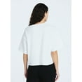 thumbnail image 3 of Scoop Women’s and Women's Plus Cotton Cropped Tee with Short Sleeves, Sizes XS-4X, 3 of 5