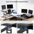 thumbnail image 3 of FLEXISPOT 27" Height Adjustable Stand Up Desk Converter - Smooth & Effortless Lift, Compatible with Dual Monitor Mount, Removable Keyboard Tray - Sit to Stand Riser, Black, 3 of 8