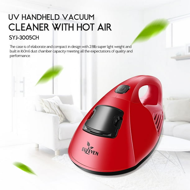 Euleven Hot Wind AntiDust Mites UV Handheld Vacuum Cleaner with HEPA