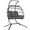 Dark Grey, variant on Outsunny Double Hanging Egg Chair, Foldable Hammock Chair, Dark Grey