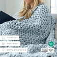 thumbnail image 6 of Comfort Canopy - Throw Blanket, Light Blue Chunky Soft Acrylic Hand-Knit, 6 of 10