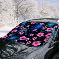 thumbnail image 2 of FOR U DESIGNS Turtle Hibiscus Print Windshield Snow Cover for Cars, Auto Windscreen Covers Car Winter Ice Sunshade Protector Includes Anti-Theft Straps Fits Most Trucks, Vans, SUVs, 2 of 6