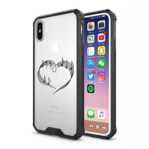Clear Shockproof Bumper Case Hard Cover F0r Apple Iphone Heart Love Music Notes Black F0r Apple Iphone X Iphone Xs Walmart Com Walmart Com
