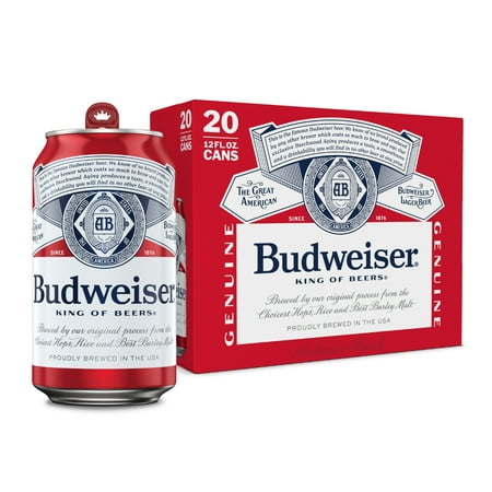 Budweiser American Lager Beer 20 pack 12 fl oz Aluminum Cans 5% ABV