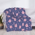 thumbnail image 3 of Honeii Cute Pig print throw blanket, crafted from cozy cotton flannel, offers versatile home decor as a bedding suitable for all seasons.-60"x50", 3 of 6